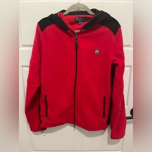 Polo Ralph Lauren Red and Black Zip up Fleece Size Small